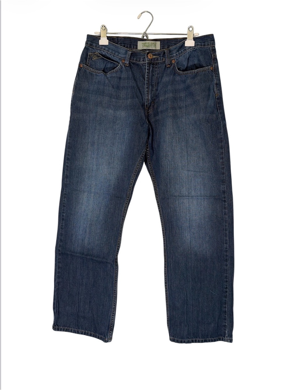 Wrangler Men's Straight Fit Jeans in Dark Blue Denim